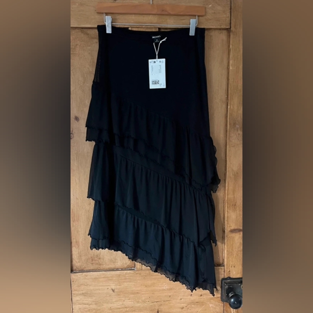 Monki Tule Tiered Asymmetric Skirt
